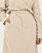 Cream linen skirt set