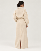 Cream linen skirt set