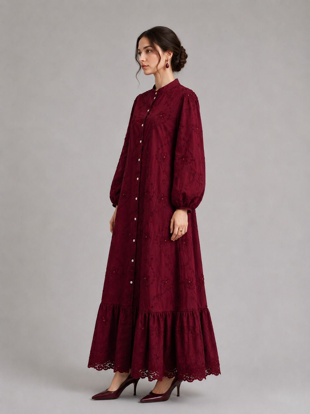 Embroidered long dress