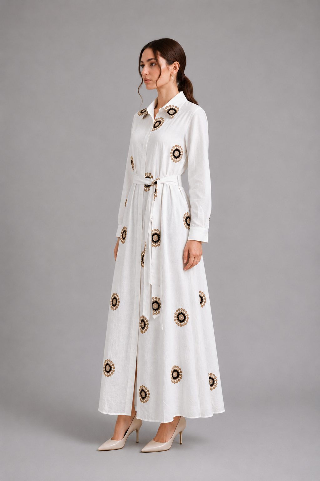 Embroidered flow maxi