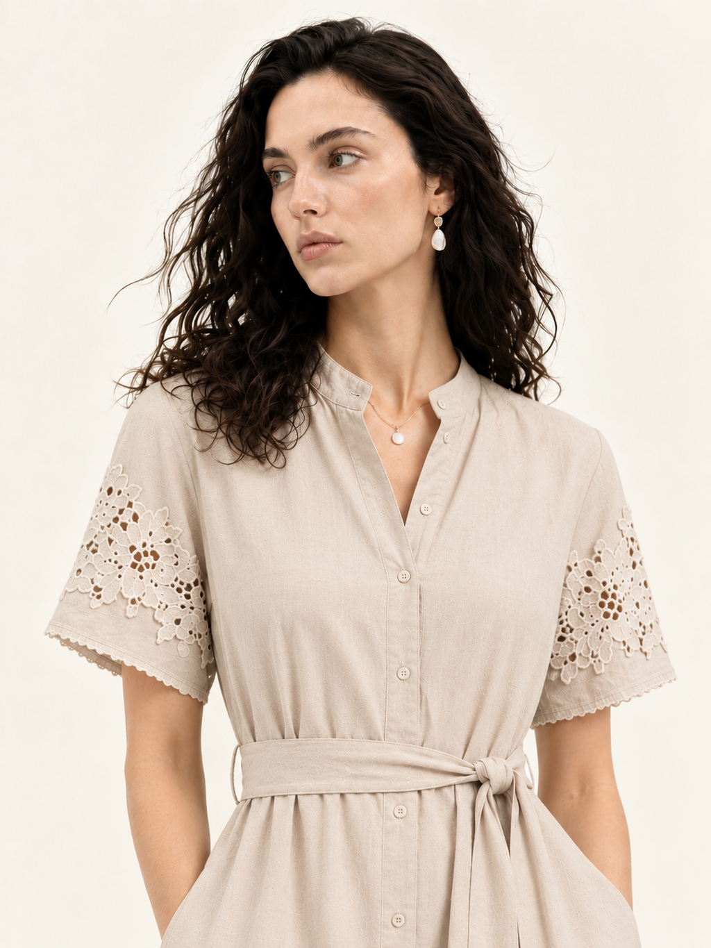 lace sleeve maxi