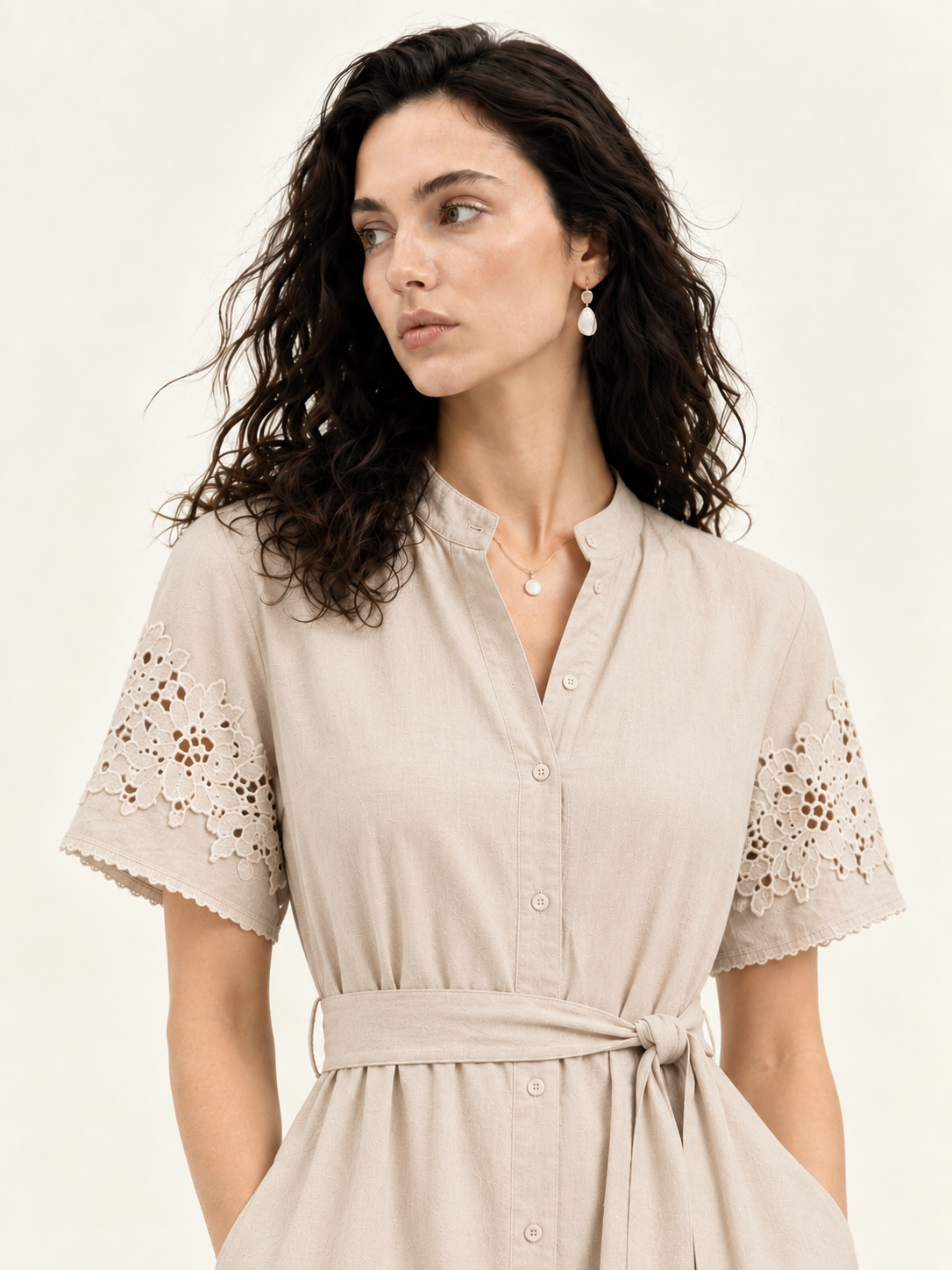 lace sleeve maxi