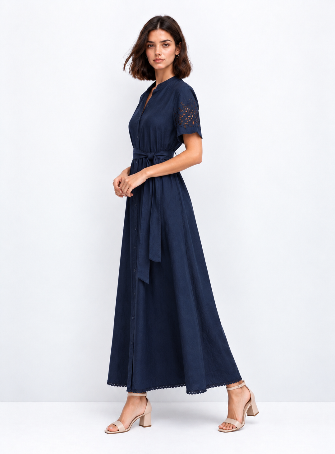lace sleeve maxi