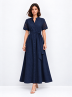 lace sleeve maxi