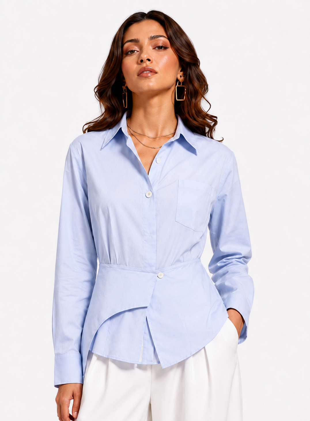 draped waist shirt