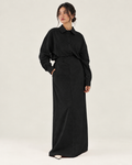Black linen skirt set