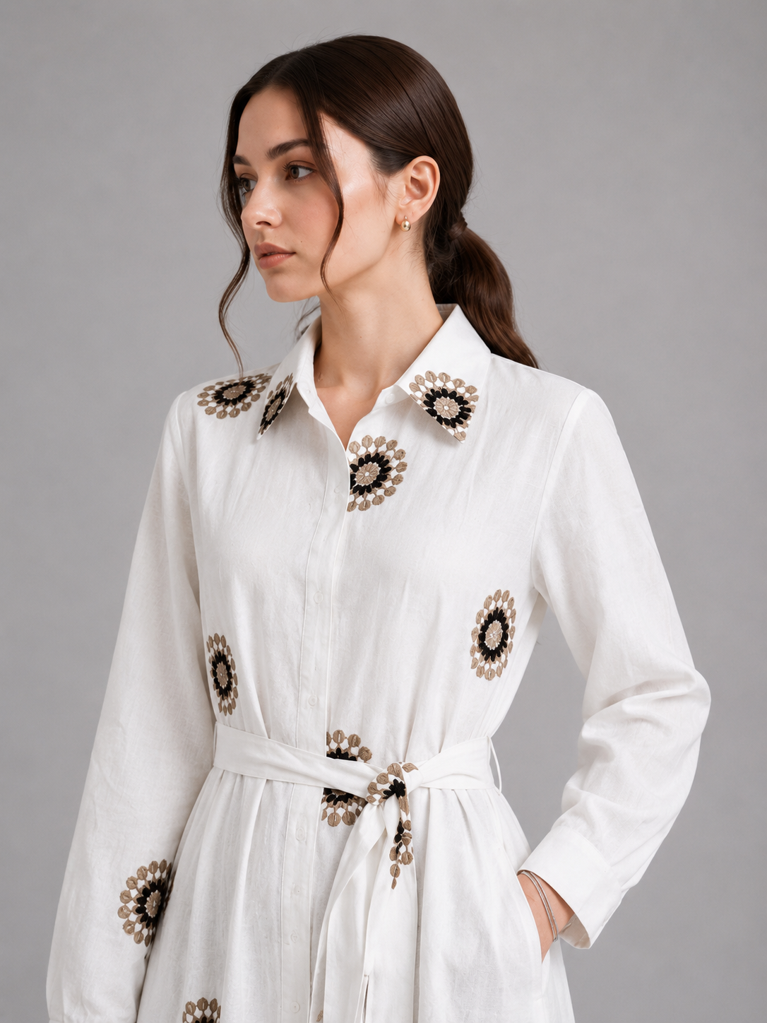 Embroidered flow maxi