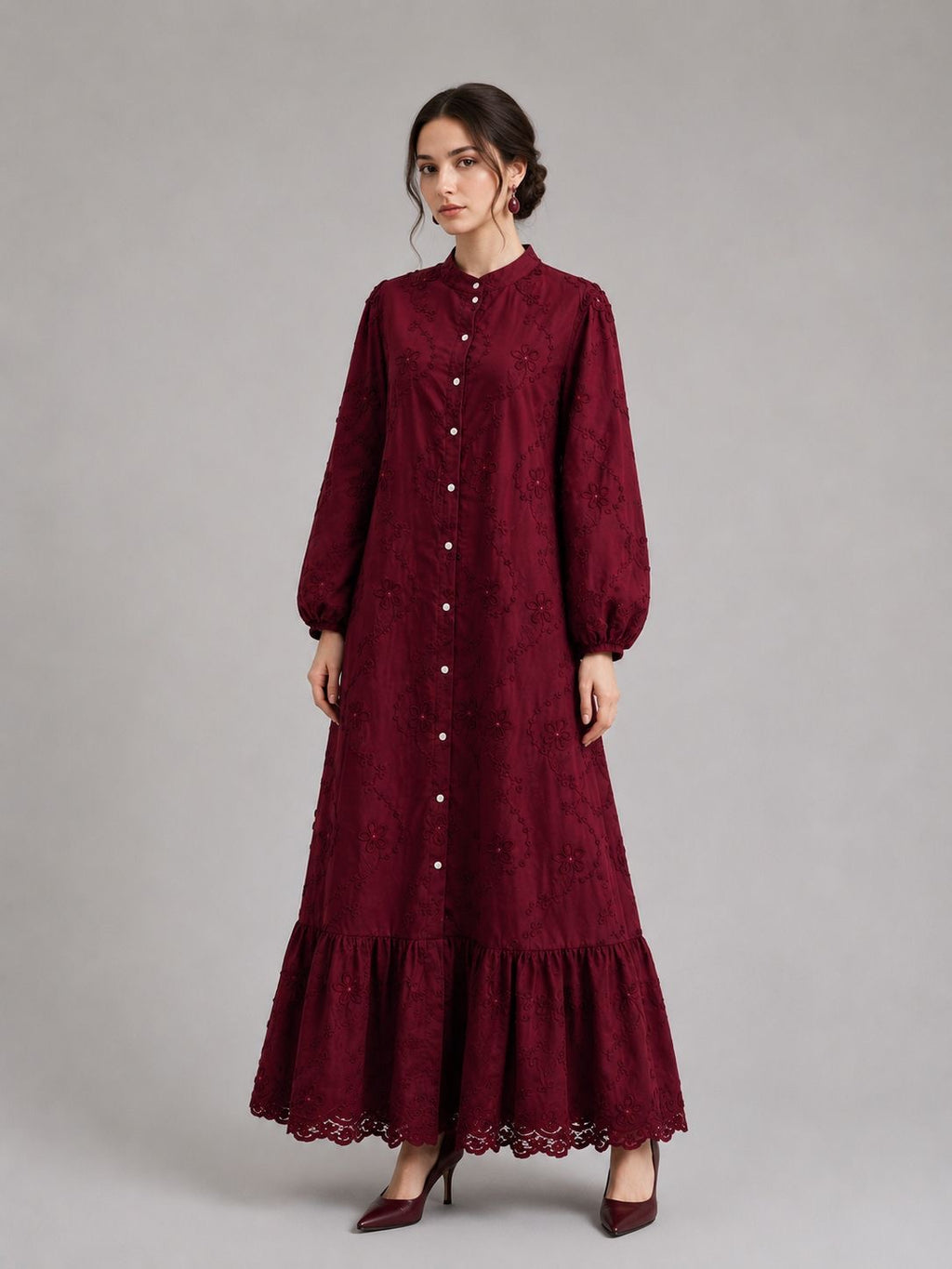 Embroidered long dress