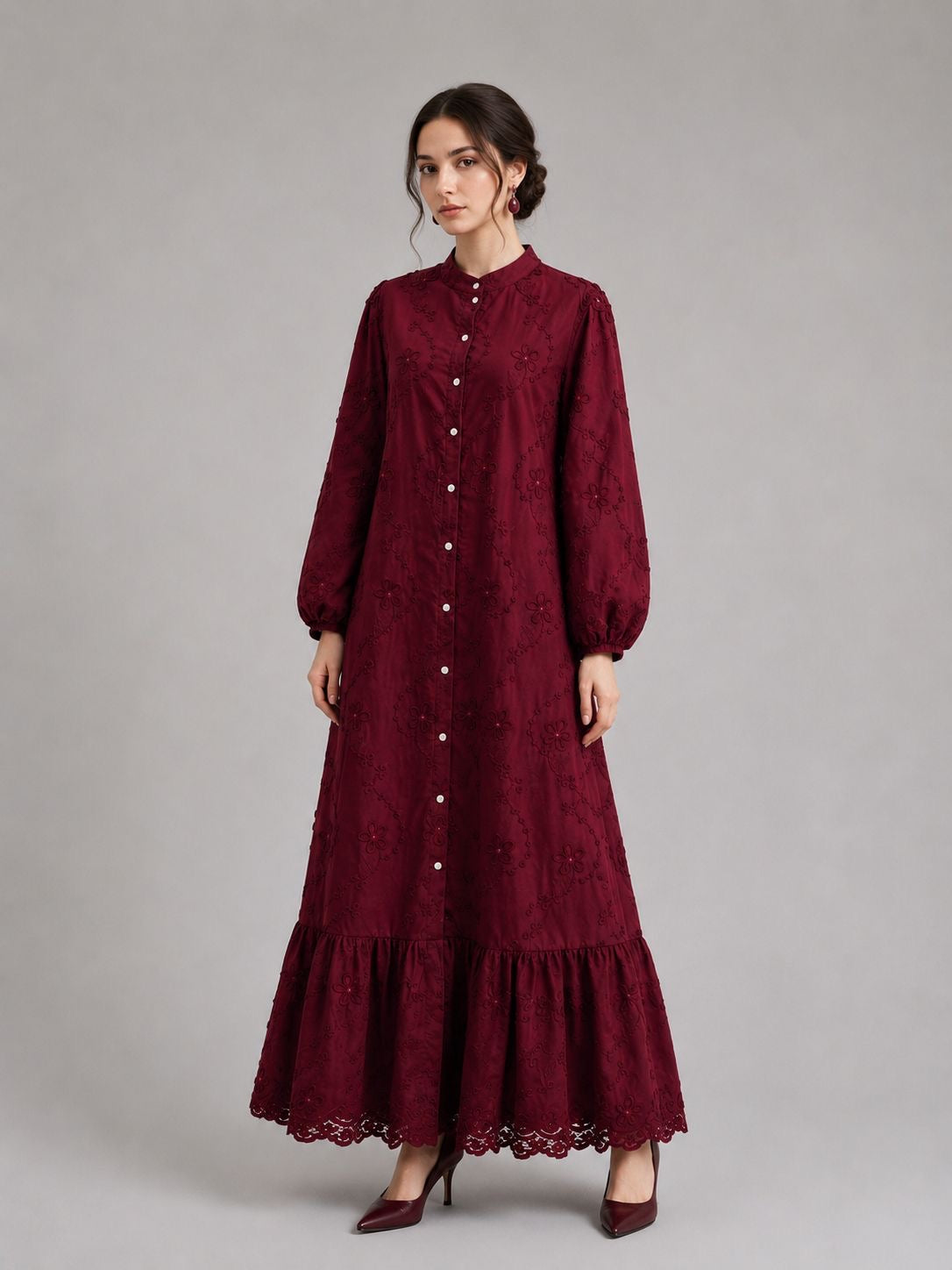 Embroidered long dress