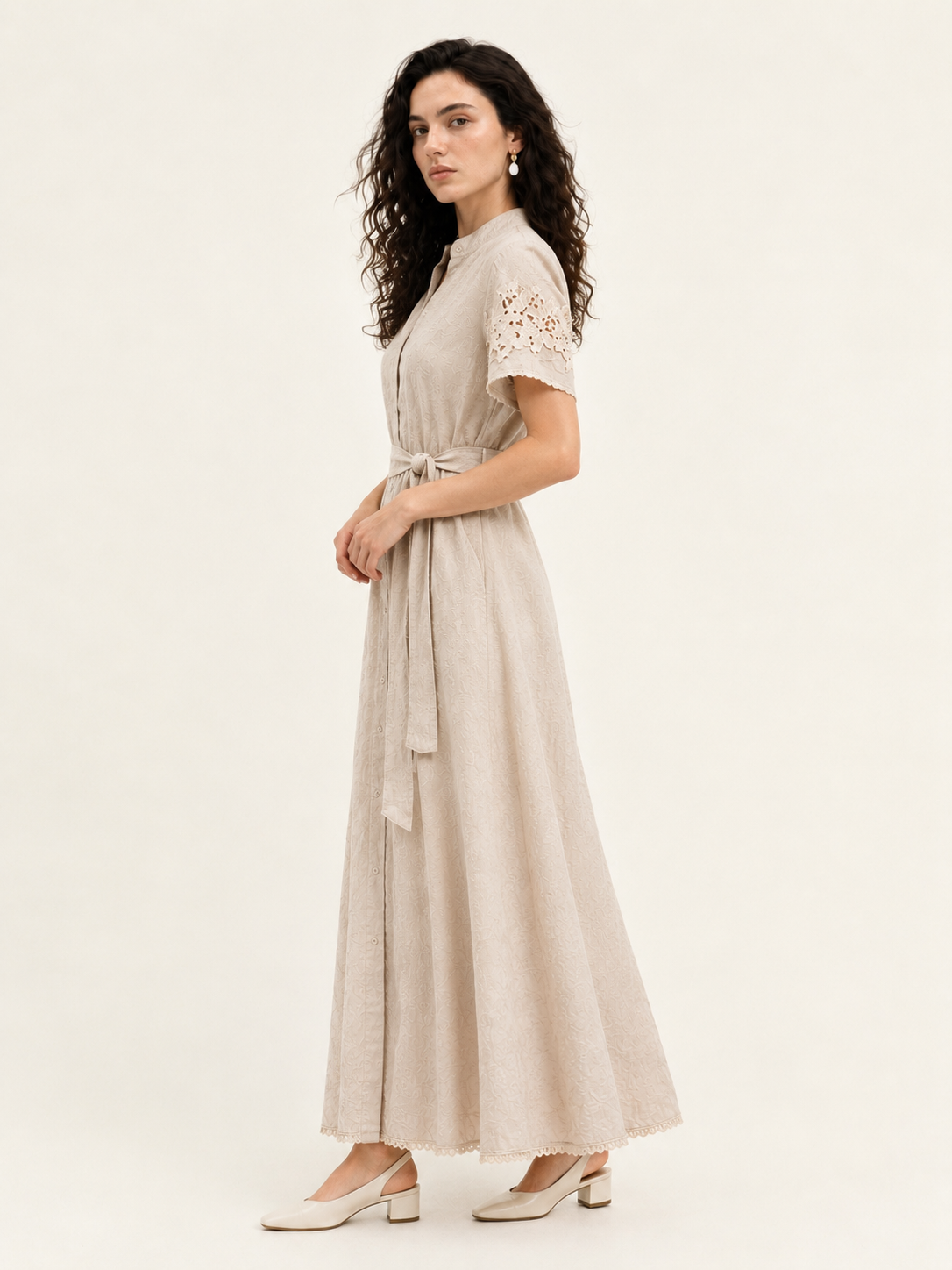 lace sleeve maxi