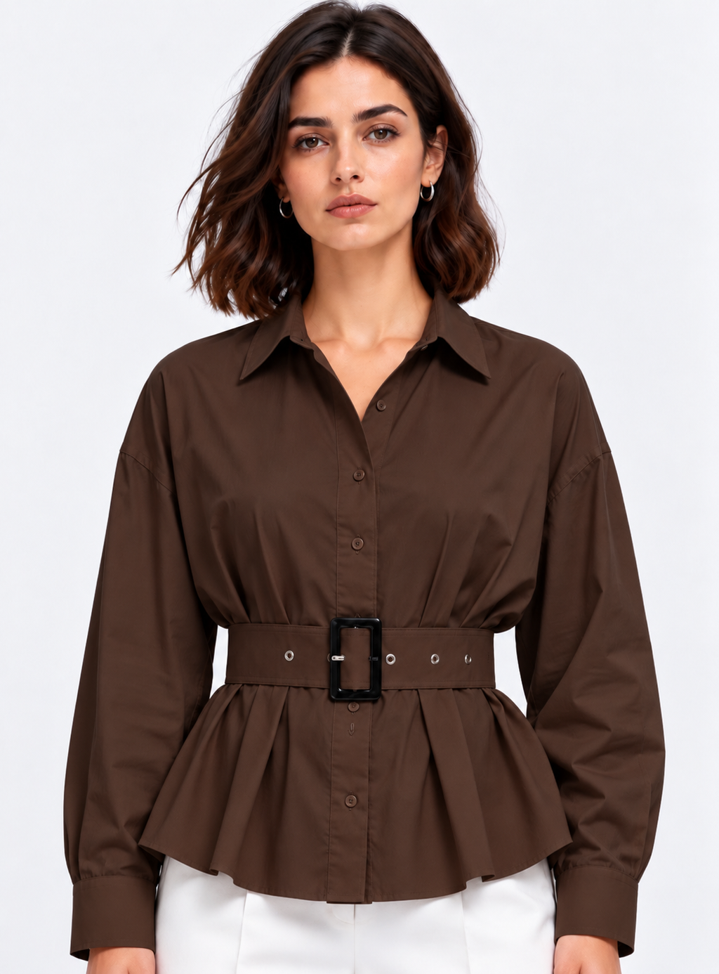 waist belted shirt