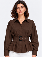 waist belted shirt