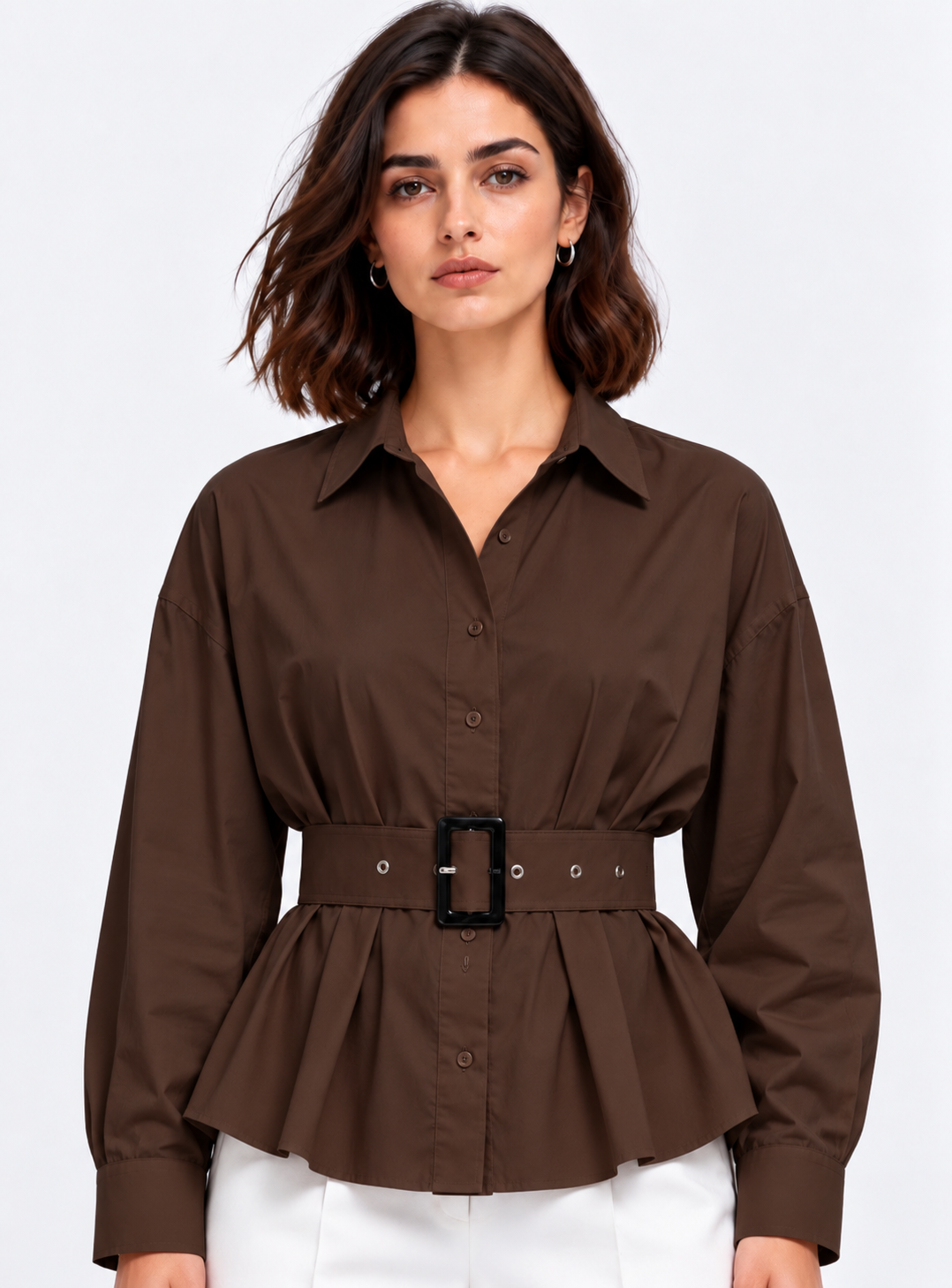waist belted shirt