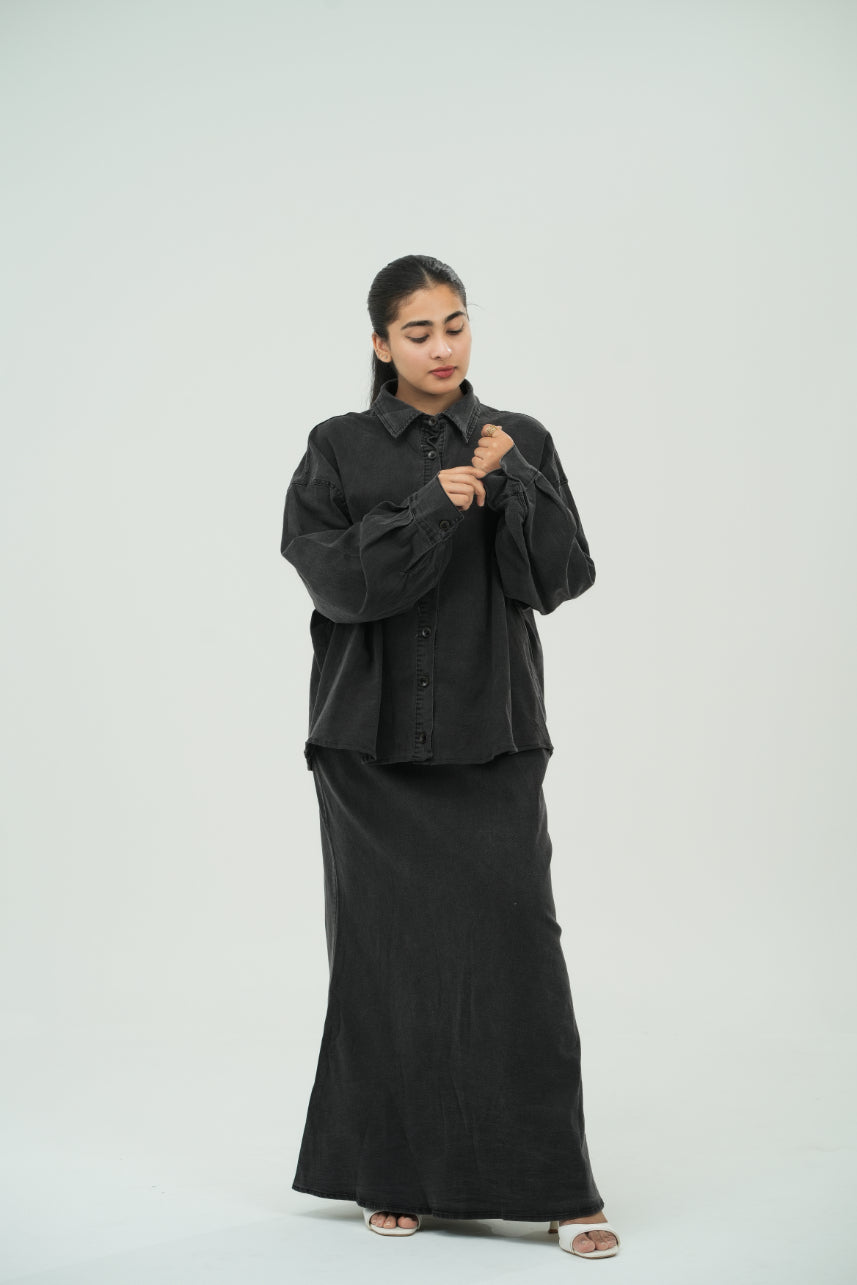 black denim co ordset