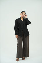 v neck button shirt