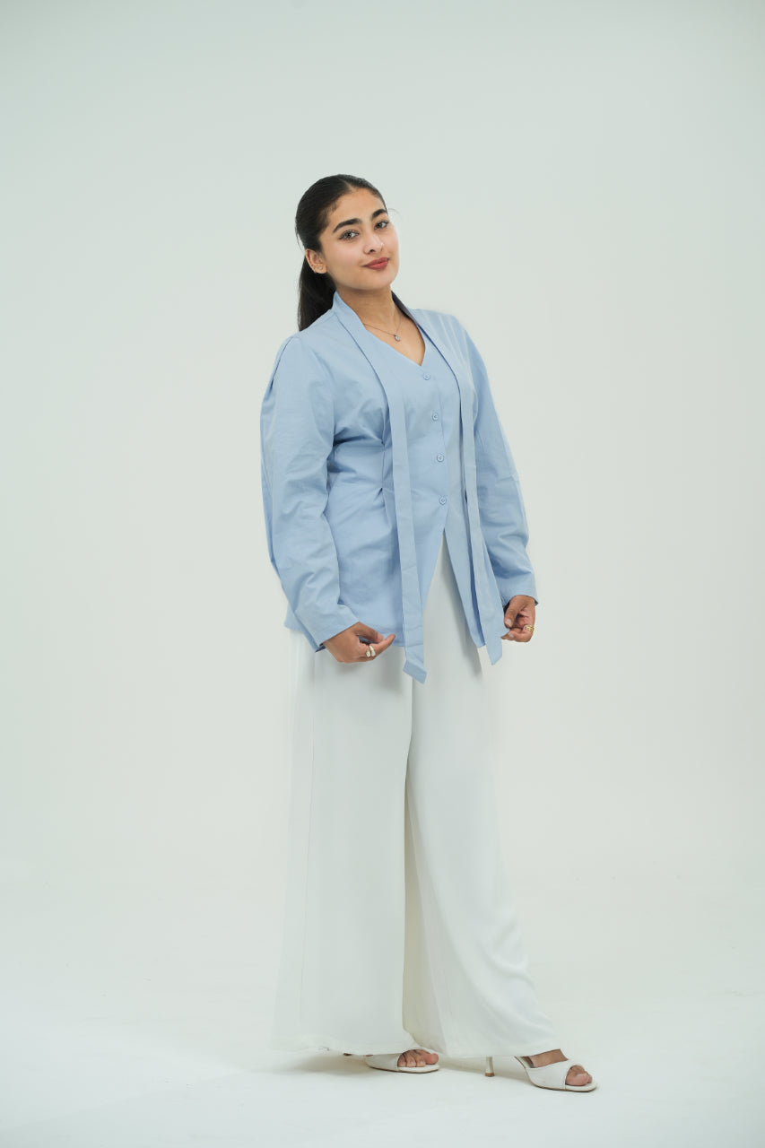 v neck button shirt