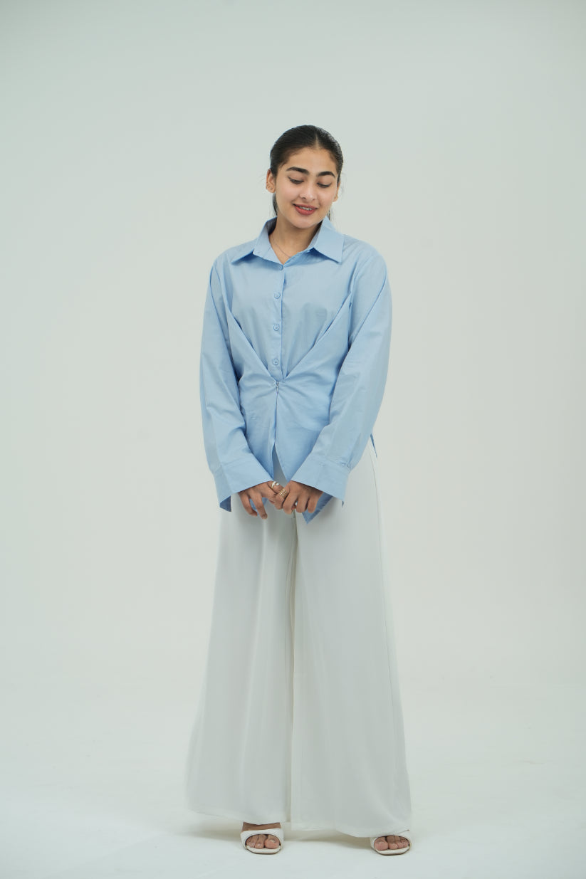 overlap zip shirt