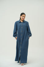 LONG DENIM ACCENT DRESSES