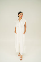 EASE SHIRT MAXI DRESSES WHITE