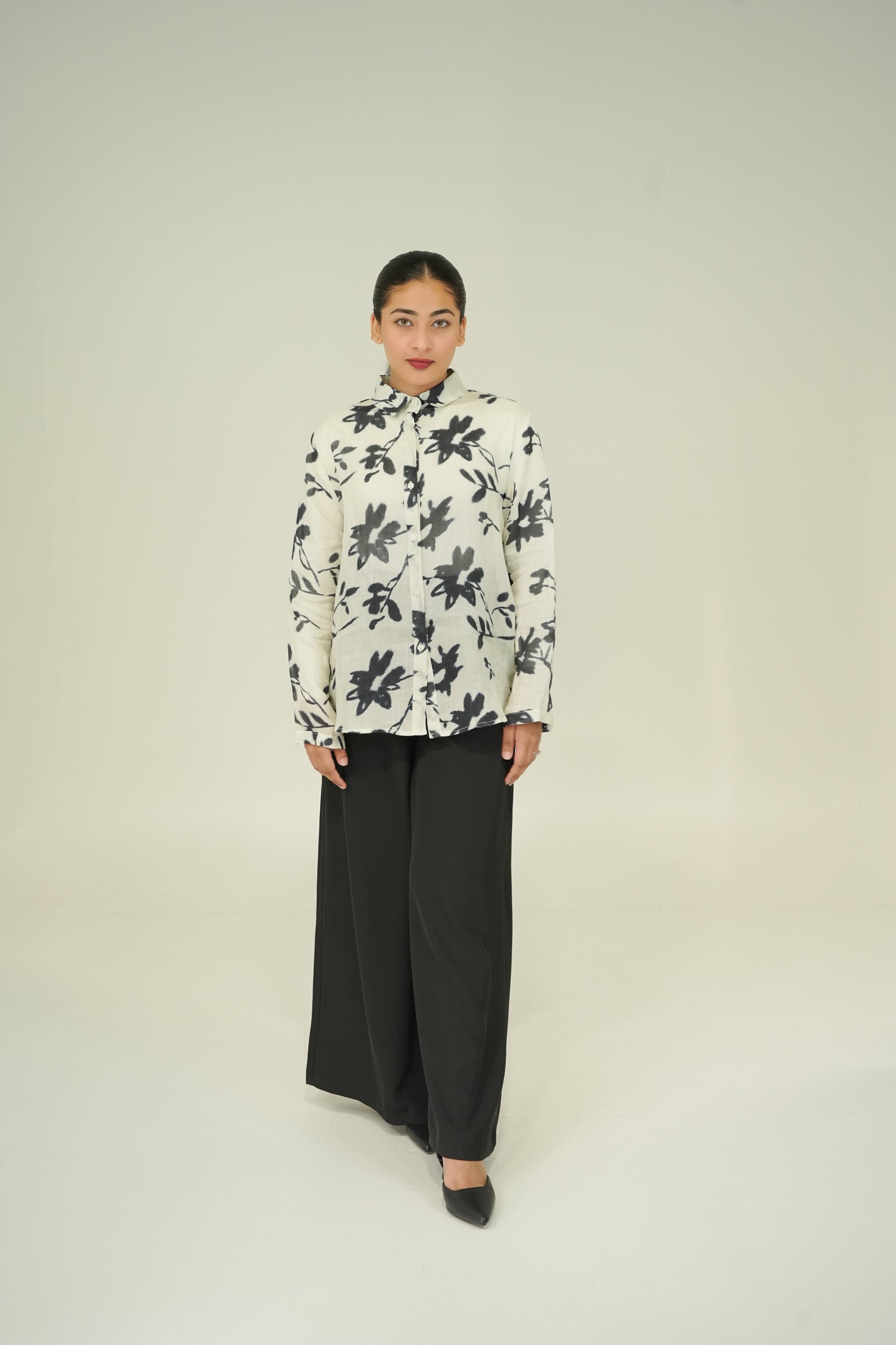 Floral linen shirt