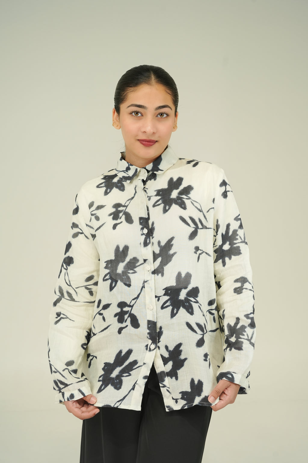 Floral linen shirt