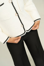 trim detail knit cardigan