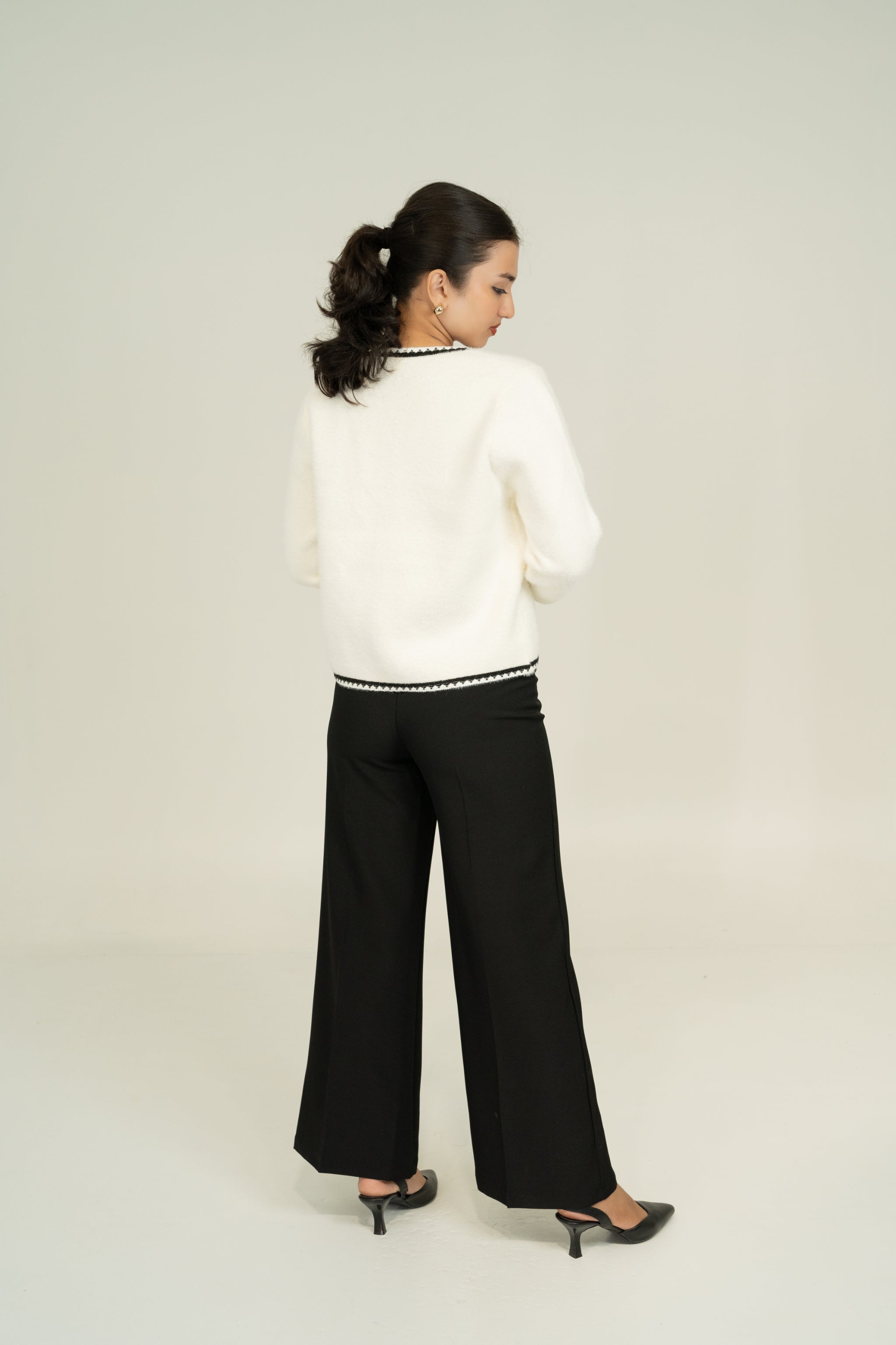 trim detail knit cardigan