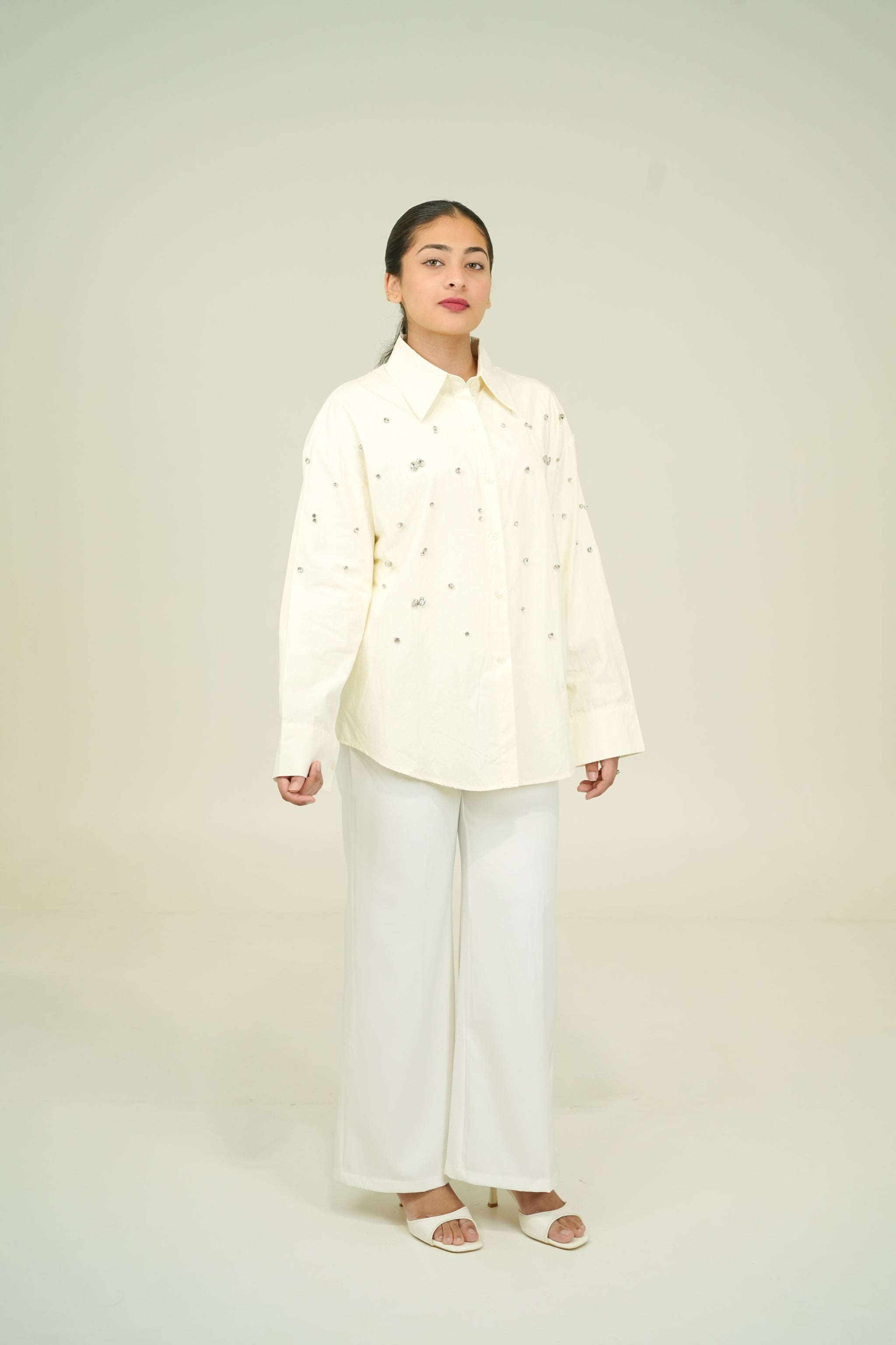 VELA STUD SHIRT CREAM