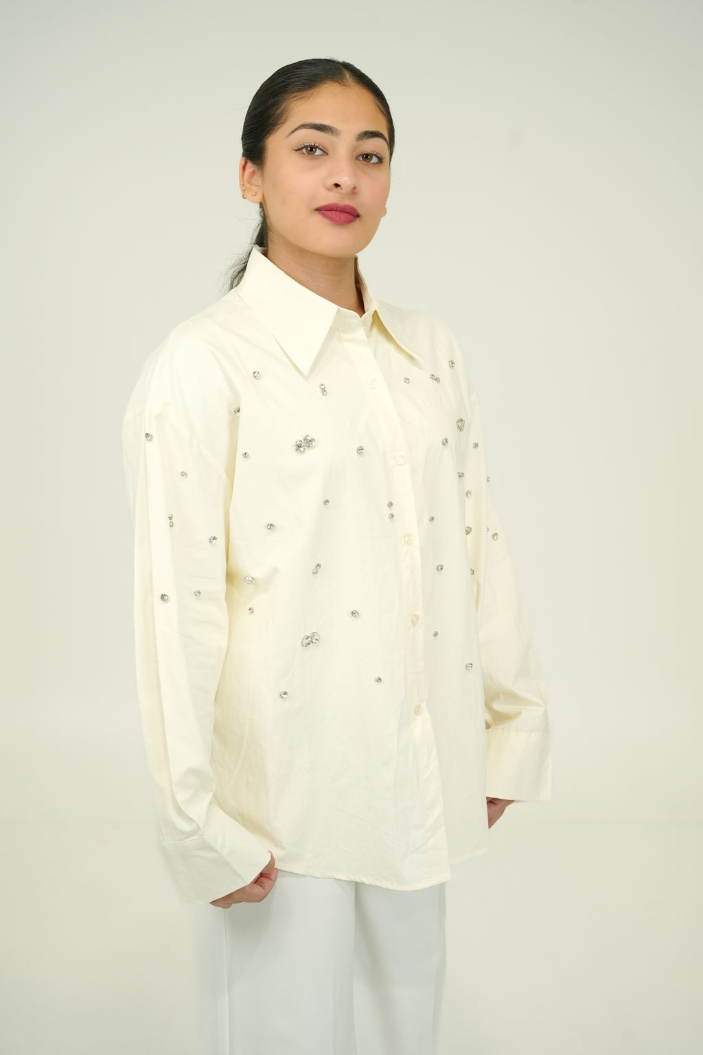 VELA STUD SHIRT CREAM