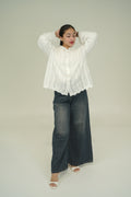WHITE LACE DETAIL SHIRT