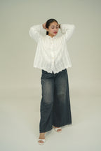WHITE LACE DETAIL SHIRT