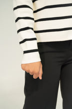 stripe button knitwear