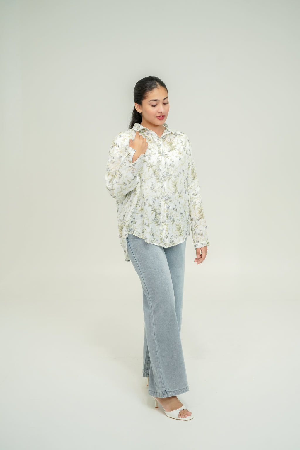 Floral linen shirt