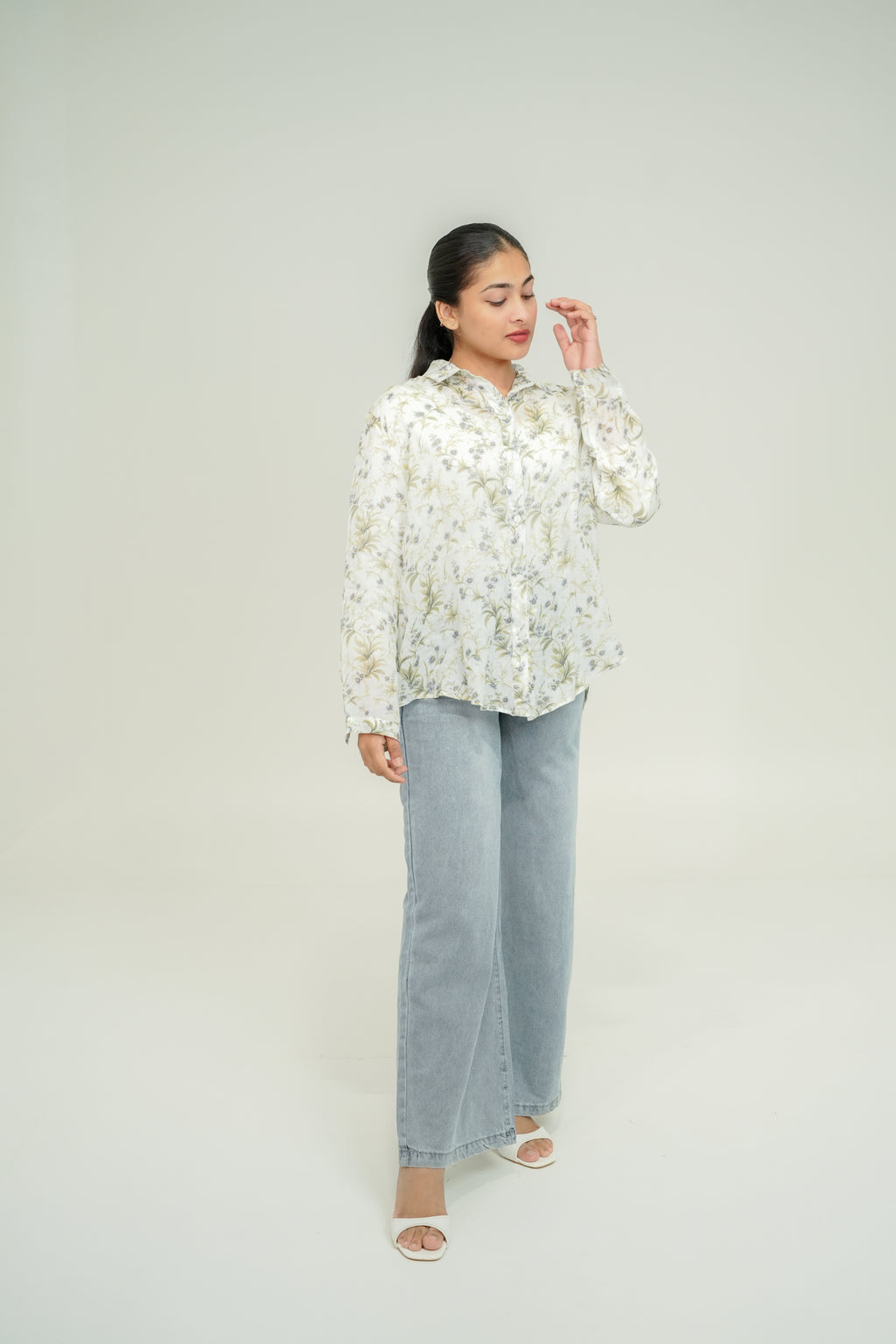 Floral linen shirt