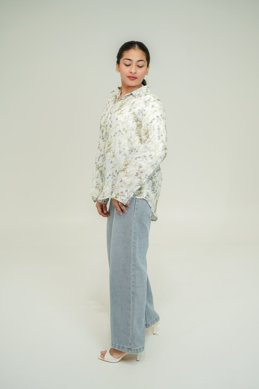 Floral linen shirt