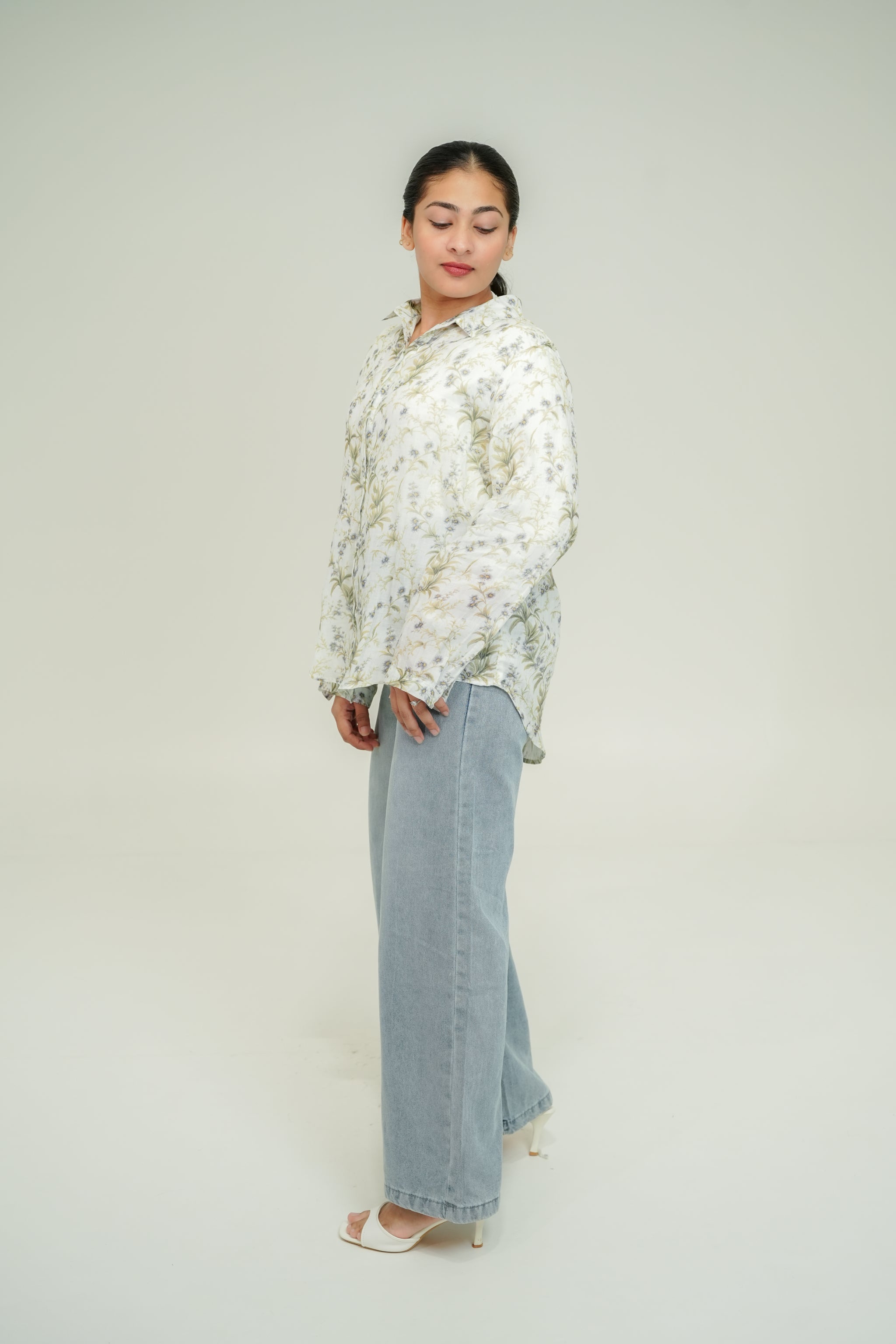 Floral linen shirt