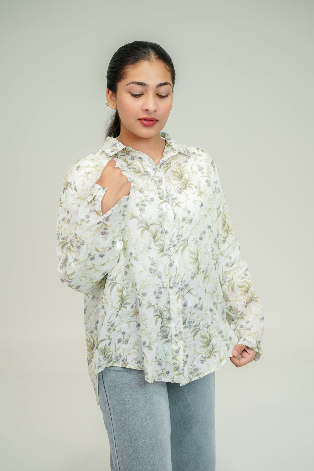 Floral linen shirt