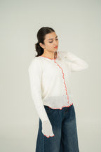 contrast edge knit wear