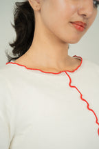 contrast edge knit wear