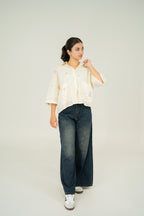 floral pocket crop shirt