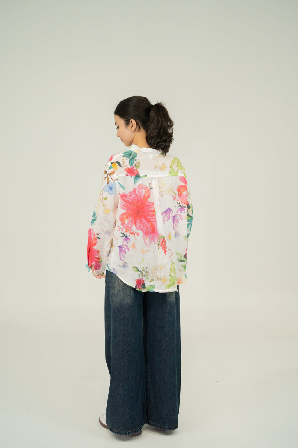 Floral linen shirt