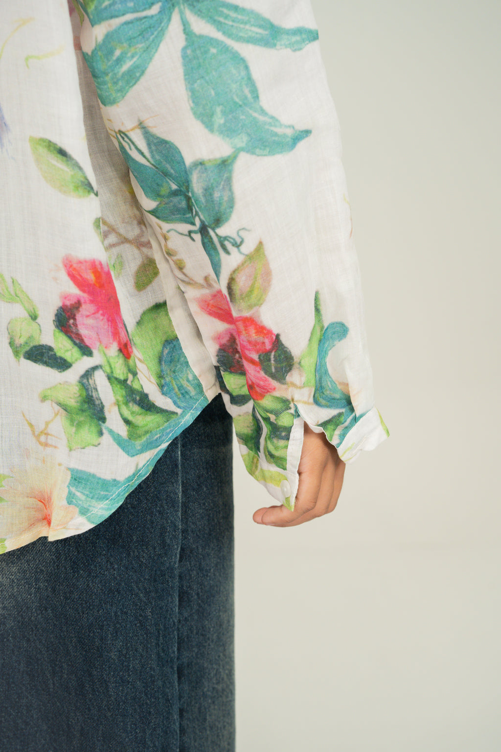 Floral linen shirt