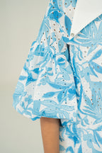 floral print puff shirt