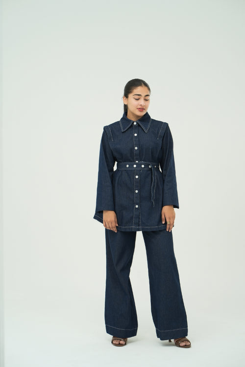 DENIM BELTED CO ORDSET