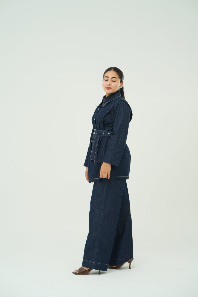 DENIM BELTED CO ORDSET