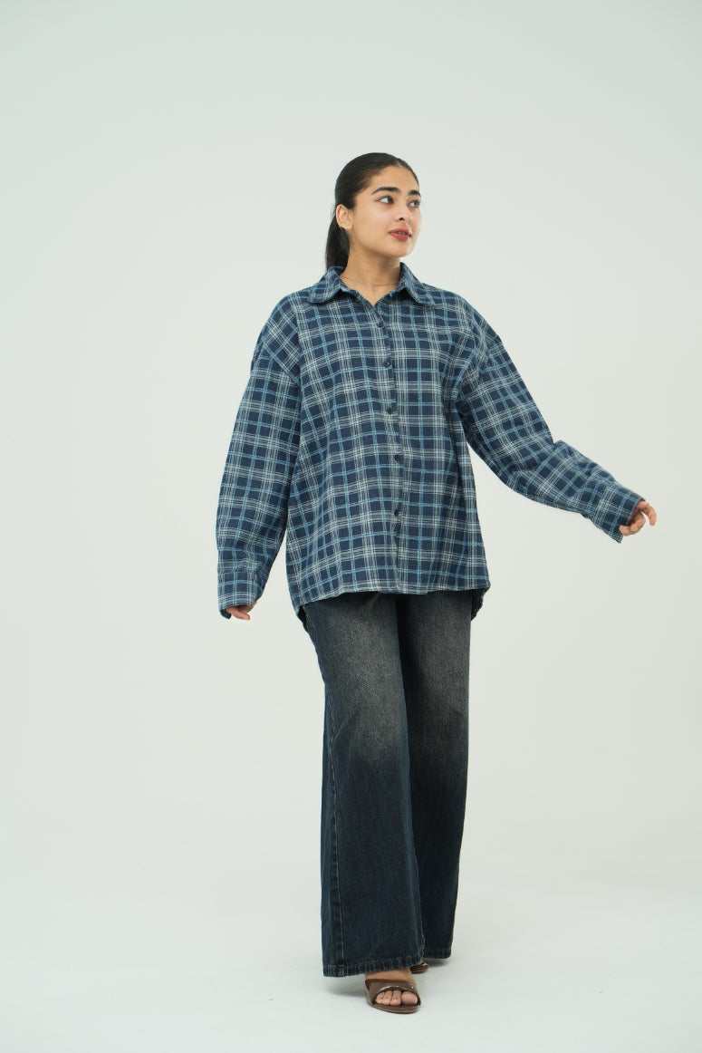 check denim shirt