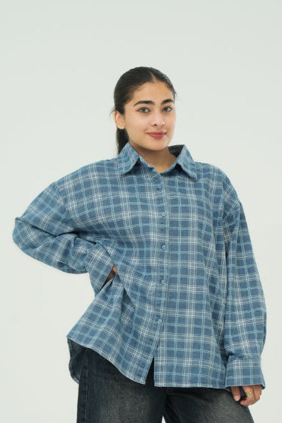check denim shirt