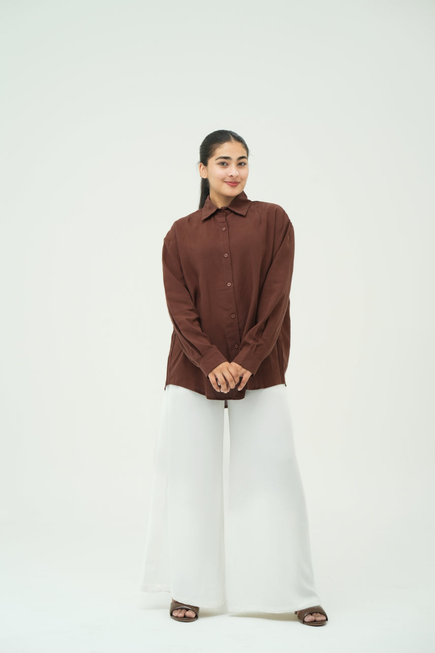 BROWN MINIMAL SHIRT