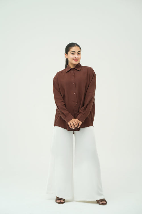 BROWN MINIMAL SHIRT