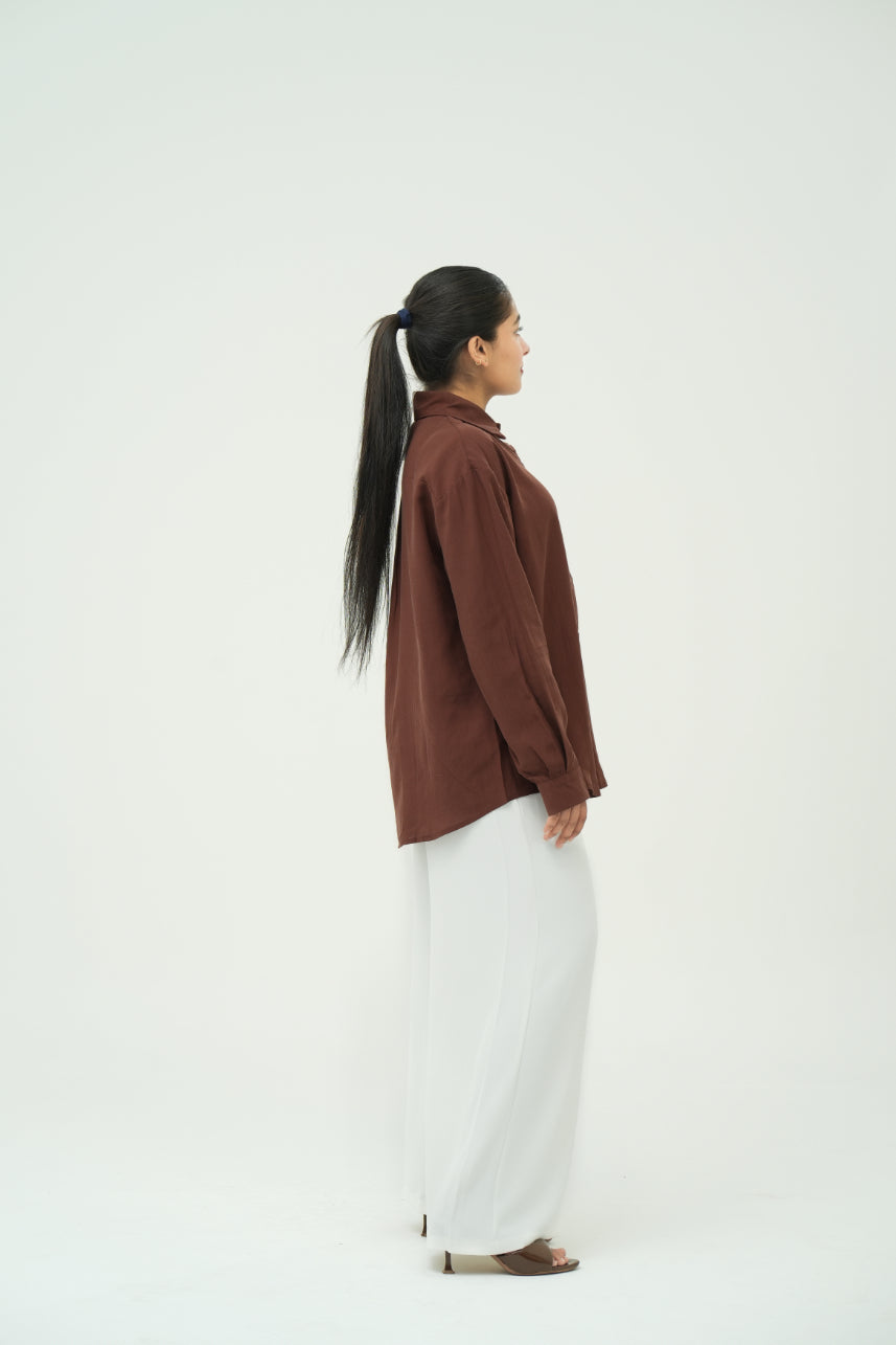 BROWN MINIMAL SHIRT